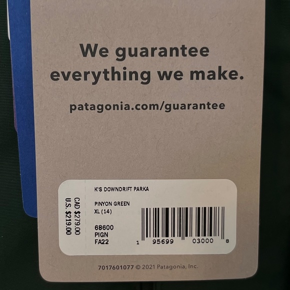 Kid's Downdraft Parka - Pinyon Green - XL (14) - Picture 5 of 6